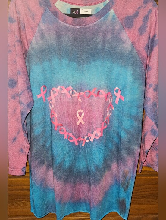 Next Level Apparel Tops - New- Unisex Triblend 3/4-Sleeve Raglan One of a Kind tie-dye Large